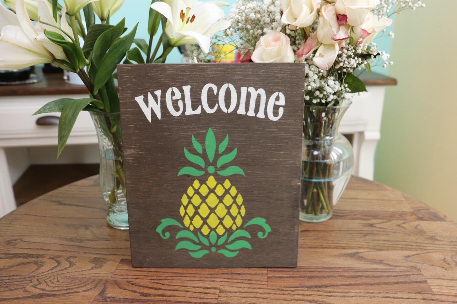 Wood Sign Pineapple Etsy