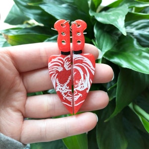 Red horror guy dangle earrings -  dangle earrings - resin jewelry - resin earrings - fishhook earrings
