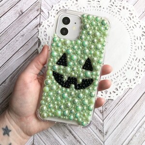 iPhone 12 / 12 pro Jack o lantern park rhinestone phone case - rhinestone phone case - Halloween phone case