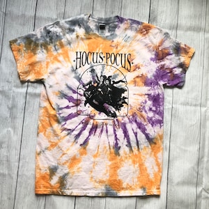 Halloween tie dye orange and purple tshirt - tie dye shirt - witch shirt - Halloween shirt