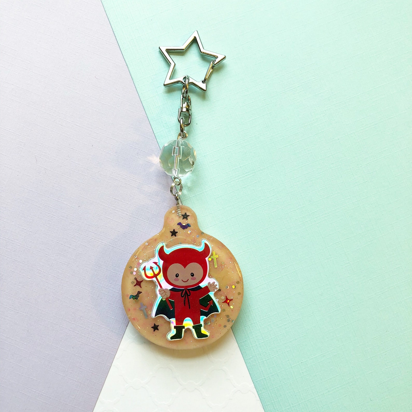 Cute Halloween Keychain C Devil Charm Etsy