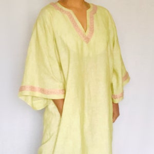 Women&#39;s 100% Linen Loungewear, Caftan