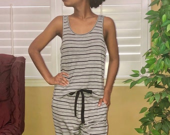 Two Piece Pajama Set For Women with Jogger Style Pants.