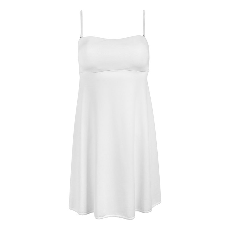 white strapless slip