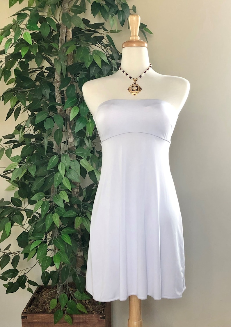 white strapless slip