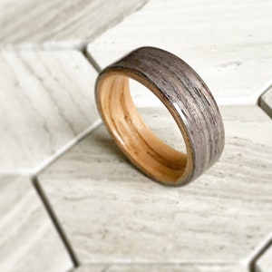 Gray Oak on Oak Bent Wood Ring