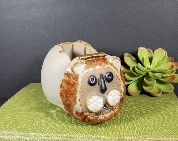 Vintage Lion Tape Dispenser Stoneware Ceramic Lion Tape Holder Desk