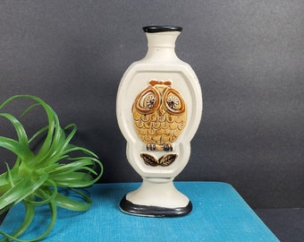 Vase vintage hibou en grès, vase bourgeon en céramique brune, hibou fabriqué au Japon, décor hibou des années 70, National Silver Company