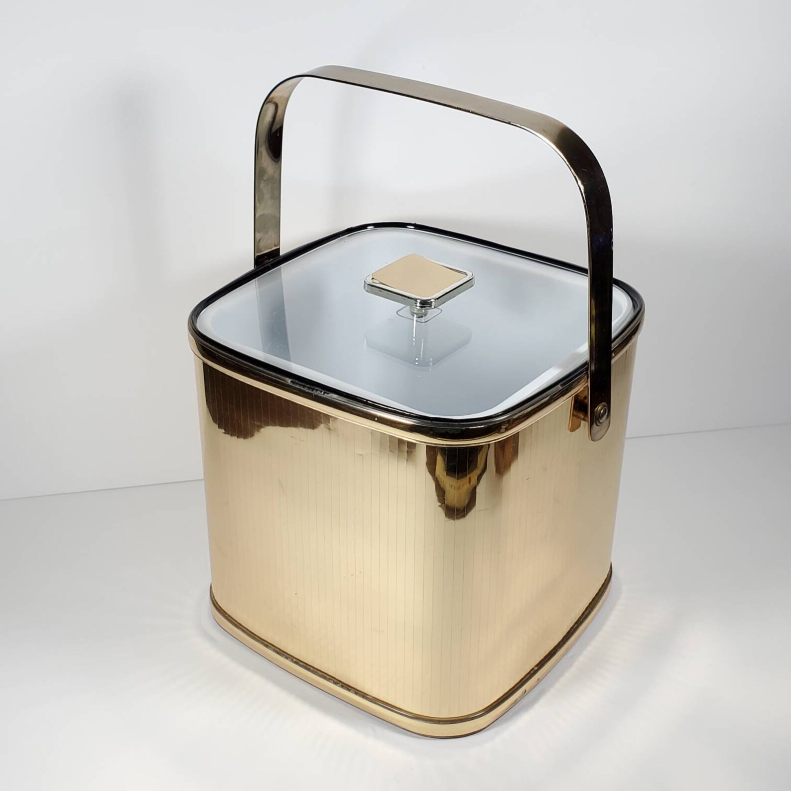 Vintage Culver Ice Bucket Mirrored Gold Ice Bucket Mid Century Etsy
