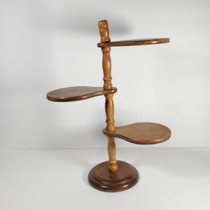 Vintage Wood Shelf 3 Tier Display Shelf Table Top Display Stand Figurine Shelf Swivel Arm Shelf