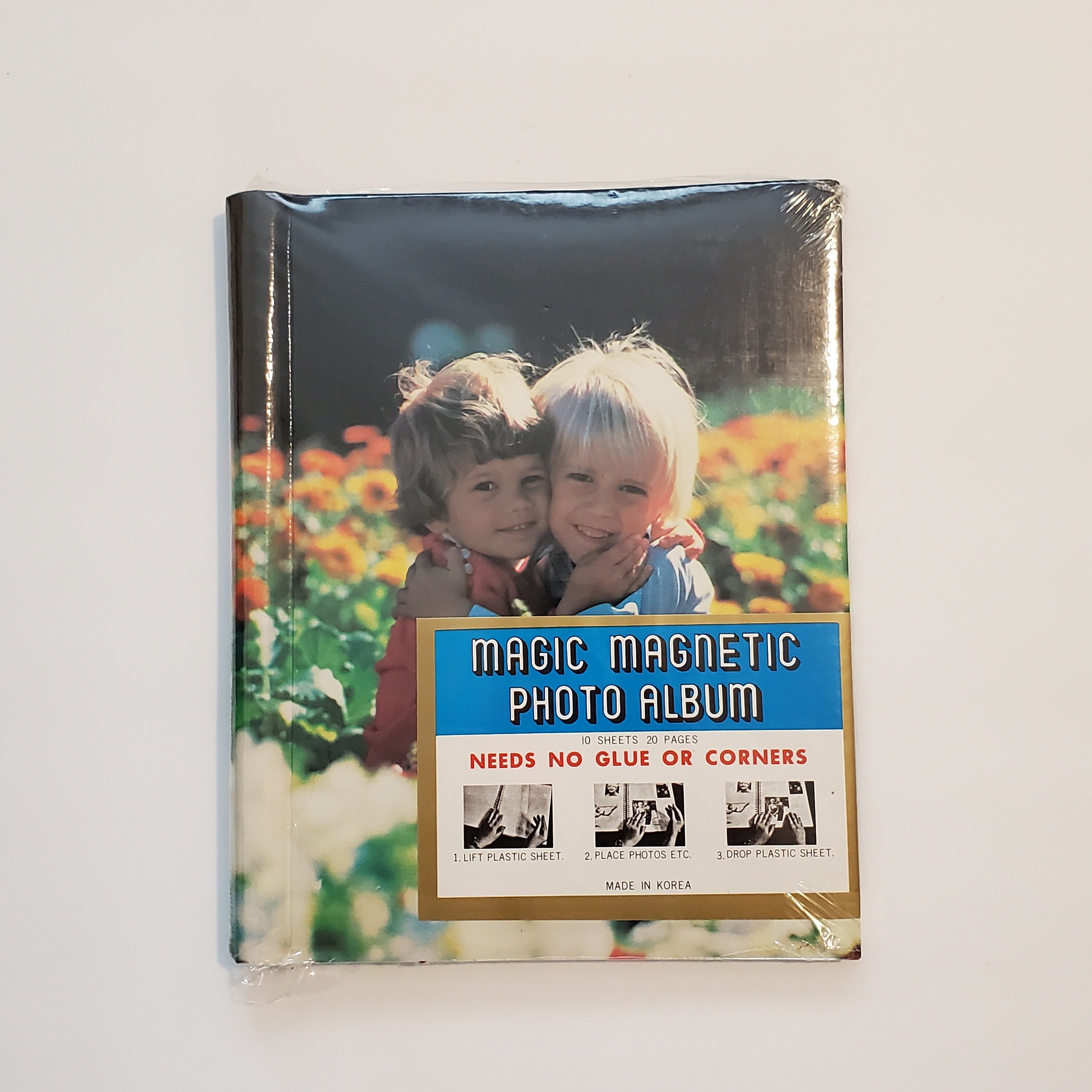 Vintage Photo Album 70s 80s Kids Floral Magic Magnetic Photo Album Self  Adhesive Pages NOS 1970s Picture Album 