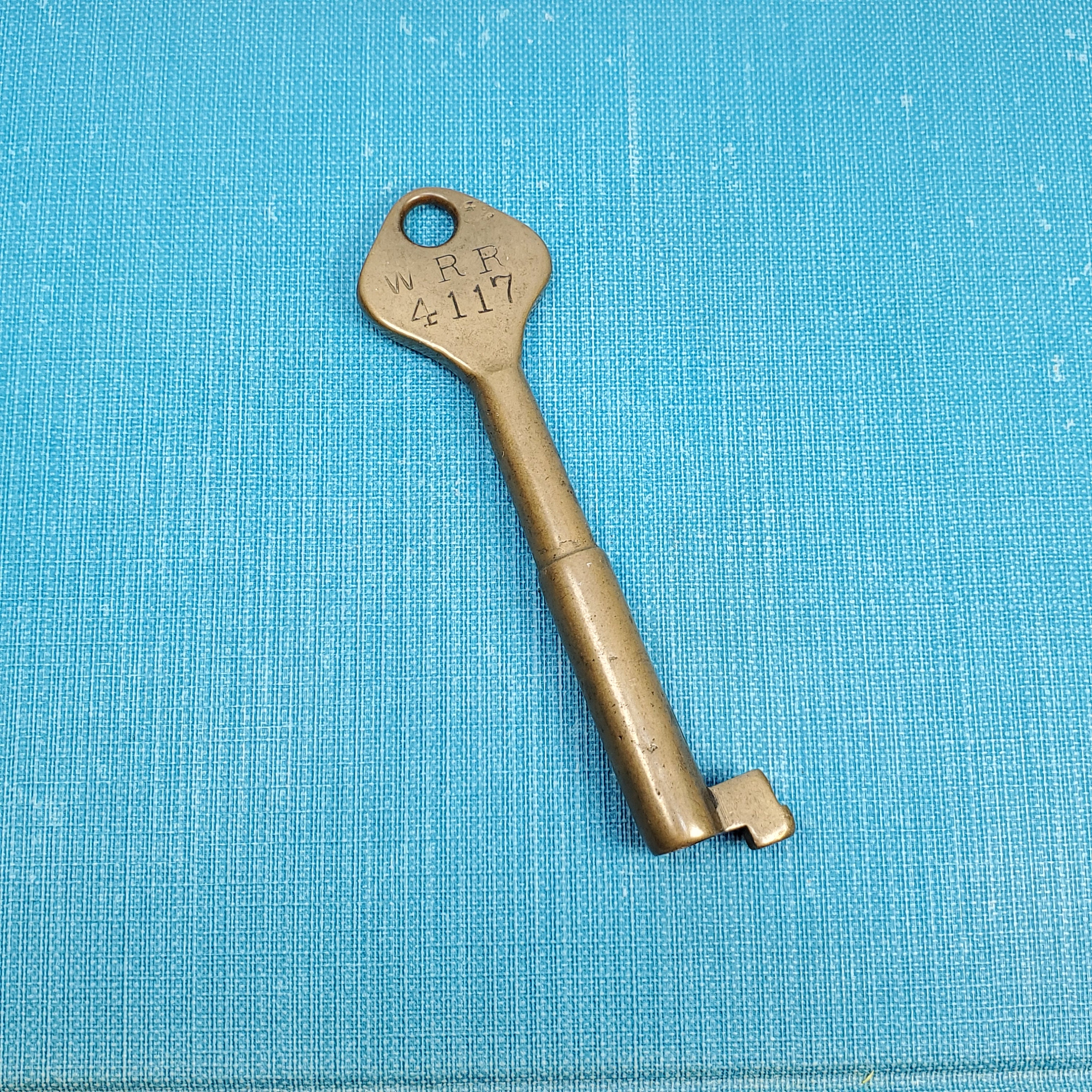 Antique Flat Key, Clover Brand, Flat Brass Key, Antique Pin
