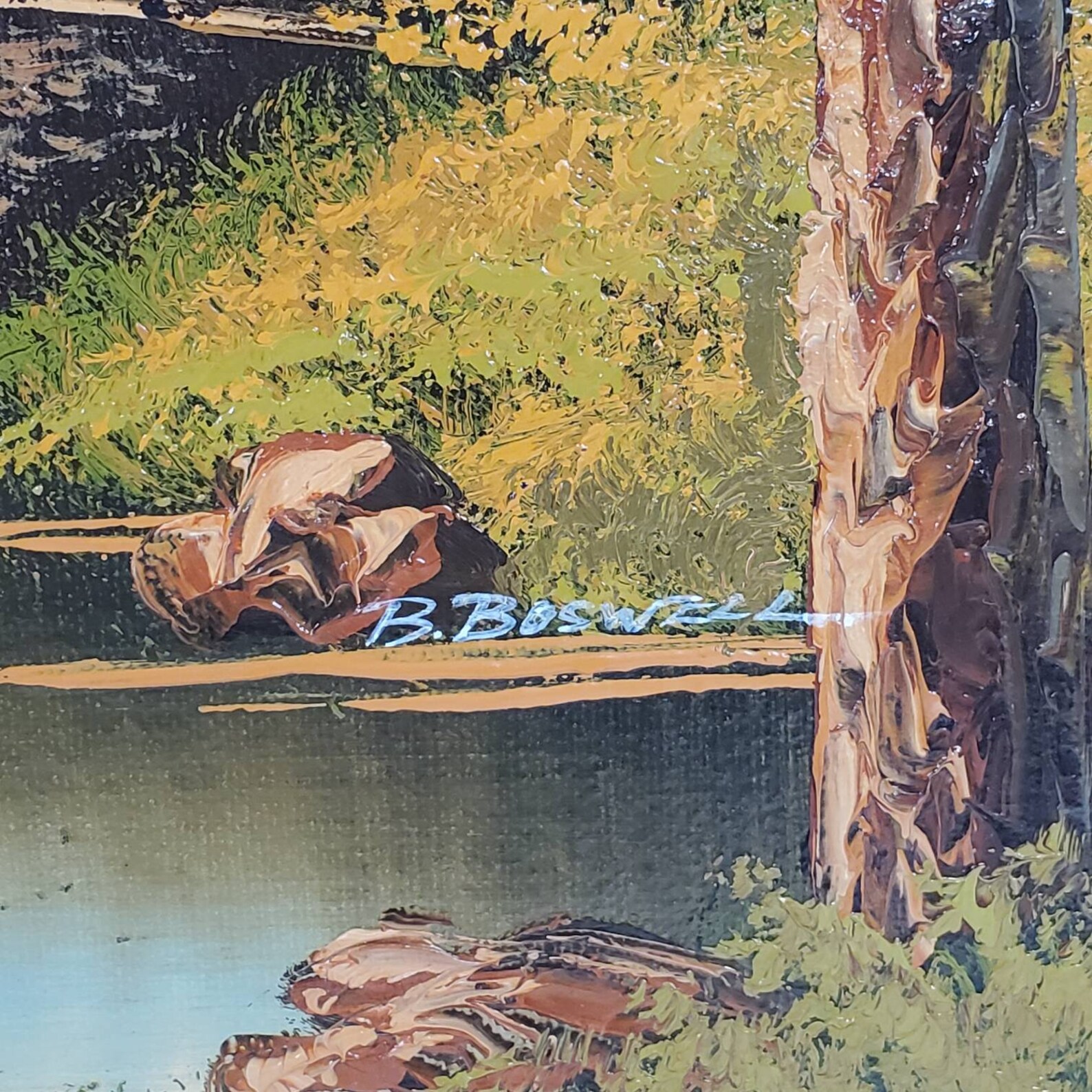 Vintage Bridge Oil Painting by Artist Bill Boswell Landscape Etsy