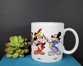 Vintage Mickey Mouse Mug Ceramic Disney Mug Mickey 1928 to 1955 Disneyana Disney Collectible 1986 Applause Inc Walt Disney Mugs