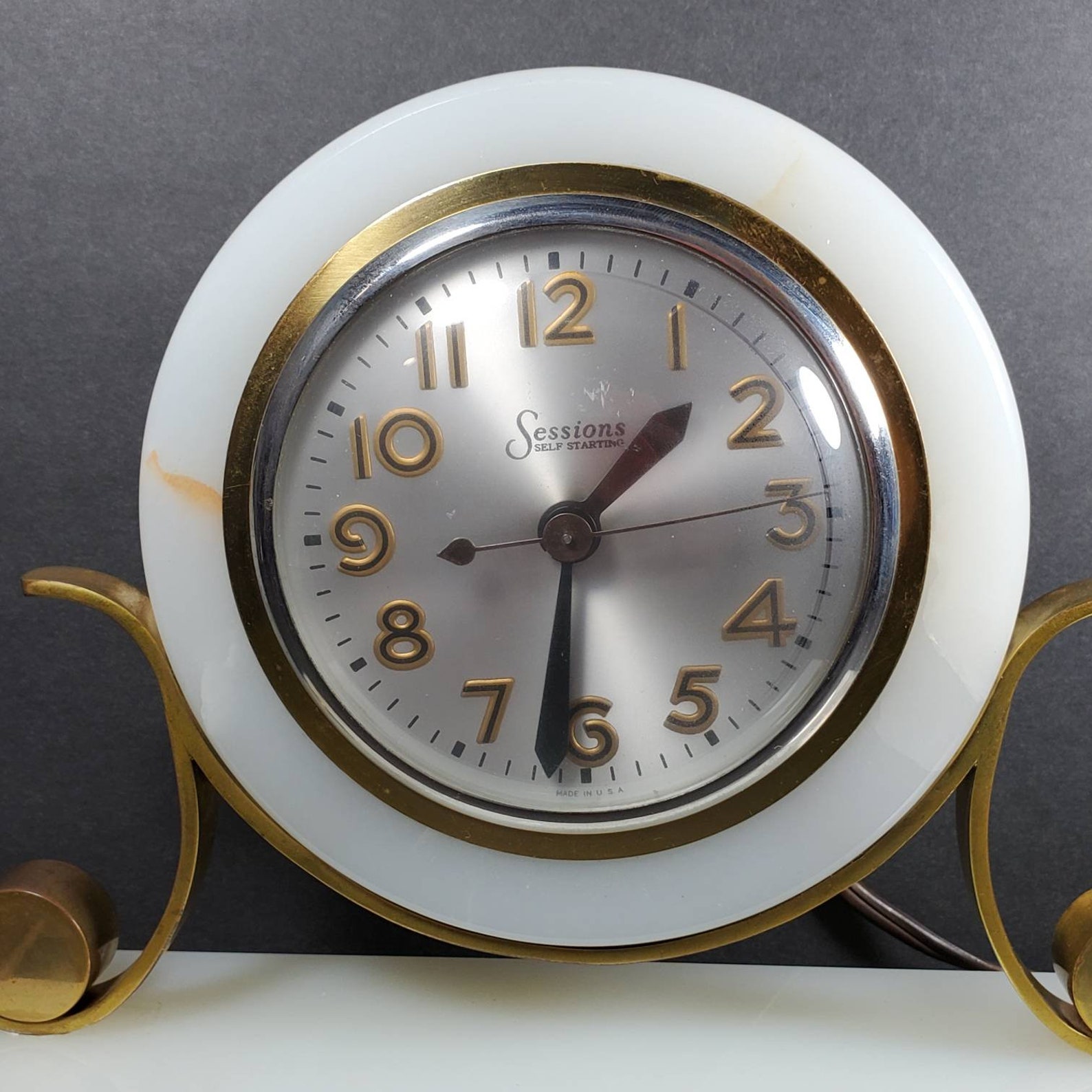 Vintage Marble Clock Sessions Self Starting Clock Electric Etsy