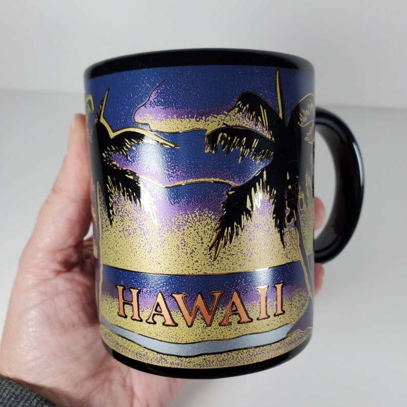 Vintage Hawaii Mug Hawaiian Island Tropical Palm Tree Mug Etsy