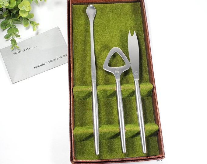 Vintage Bar Tool Set Kalmar Designs Stainless Steel Bar Tools Etsy