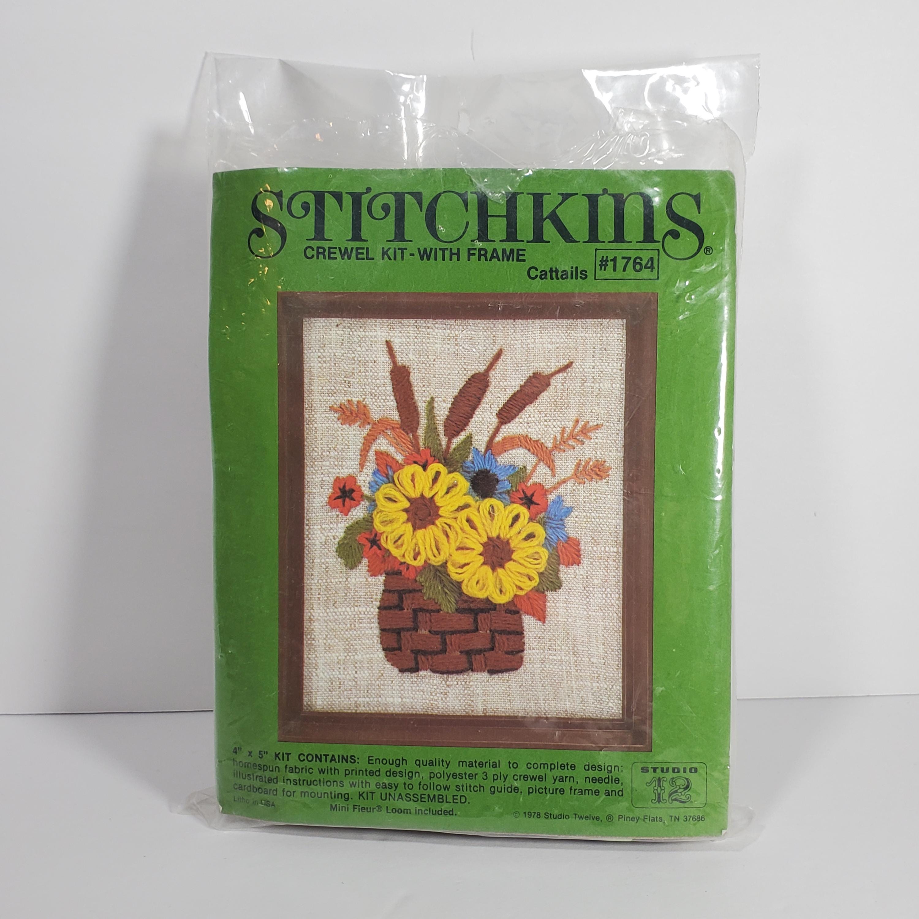 Kit De Broderie Vintage Stitchkins 1978 - Black Eyed Susan Avec Cadre - NEUF Sous Blister