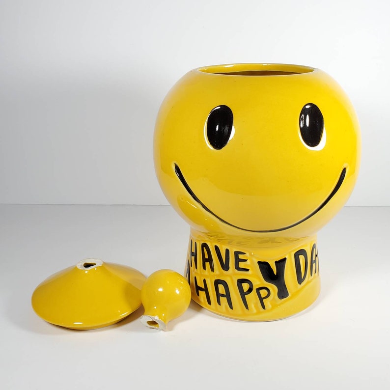 Vintage Smiley Face Cookie Jar Mccoy Pottery Have a Happy Day | Etsy