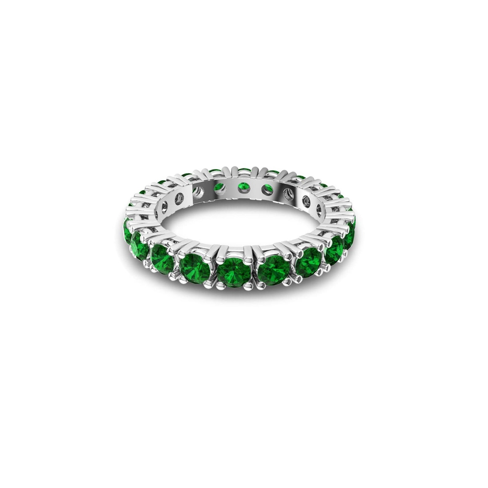 3mm Lab Emerald Full Eternity Ring Emerald Anniversary | Etsy