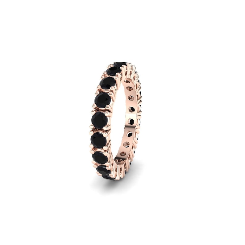 Beautiful Black Onyx Eternity Ring Black Onyx Wedding Band Etsy