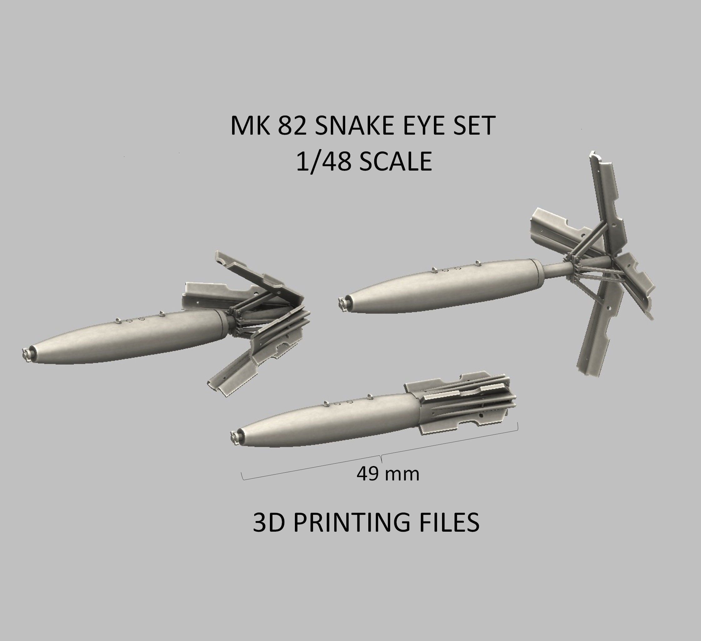 Digital Files for 3D Printing Mk.82 Snake Eyes (1/48 Scale) - Etsy