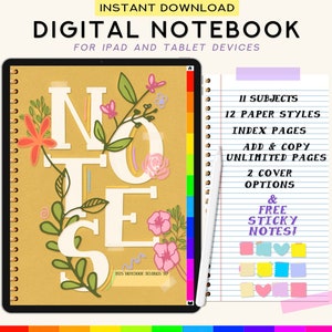 DIGITAL NOTEBOOK | GoodNotes Template | GoodNotes Notebook | Notability Template | Notability Notebook | Digital Journal | Digital Diary