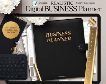 Realistic Business Digital Planner: Undated Feminine Life Planner (GoodNotes)