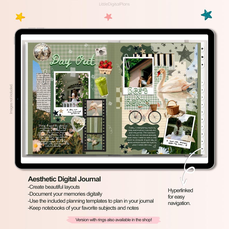 Aesthetic Digital Bullet Journal, Scrapbook, Stickers (PDF) - Etsy