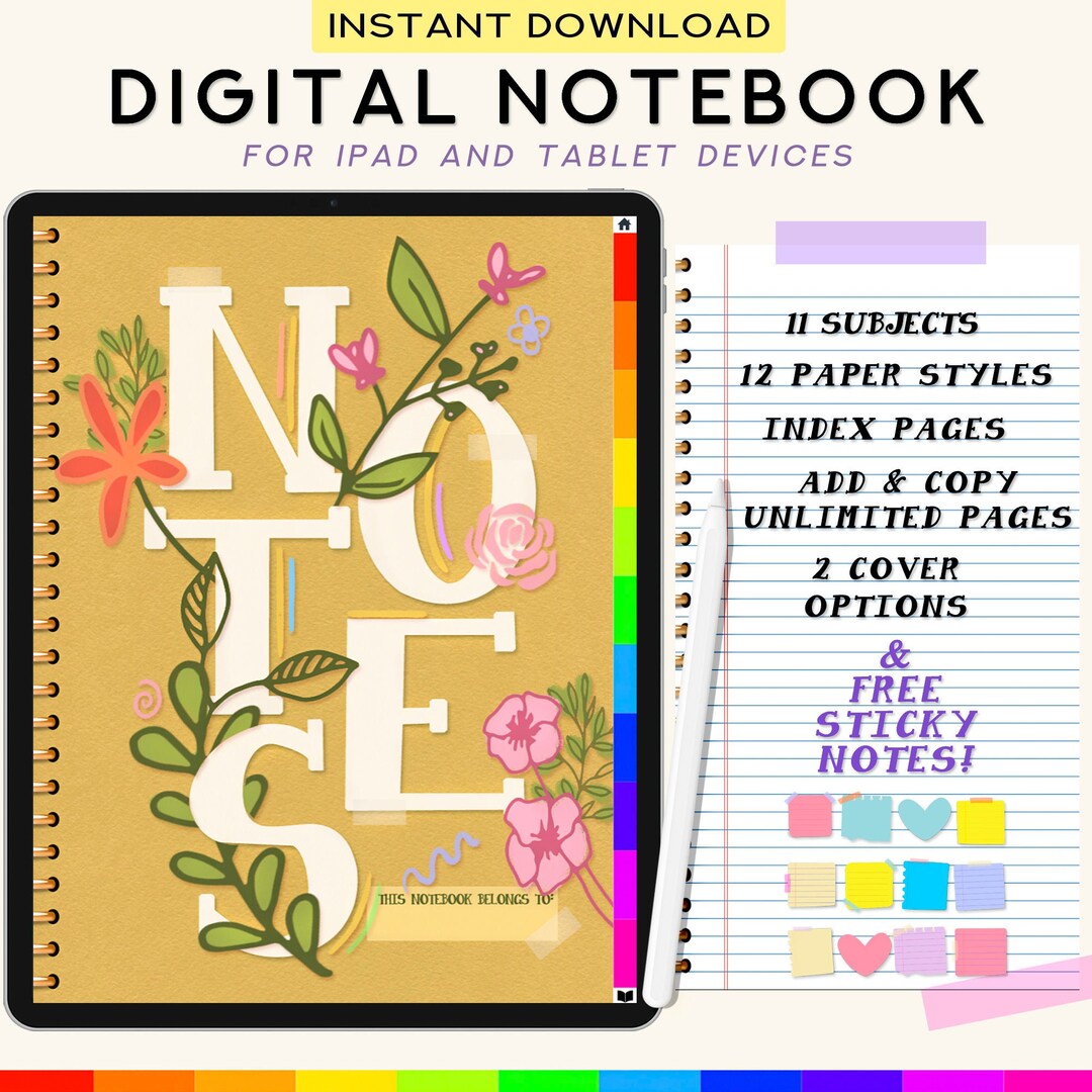 DIGITAL NOTEBOOK Goodnotes Template Goodnotes Notebook Etsy