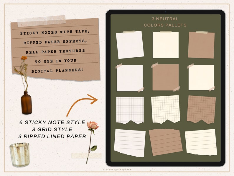 Digital Mood Board Sticker Set Goodnotes Sticker Pack Etsy