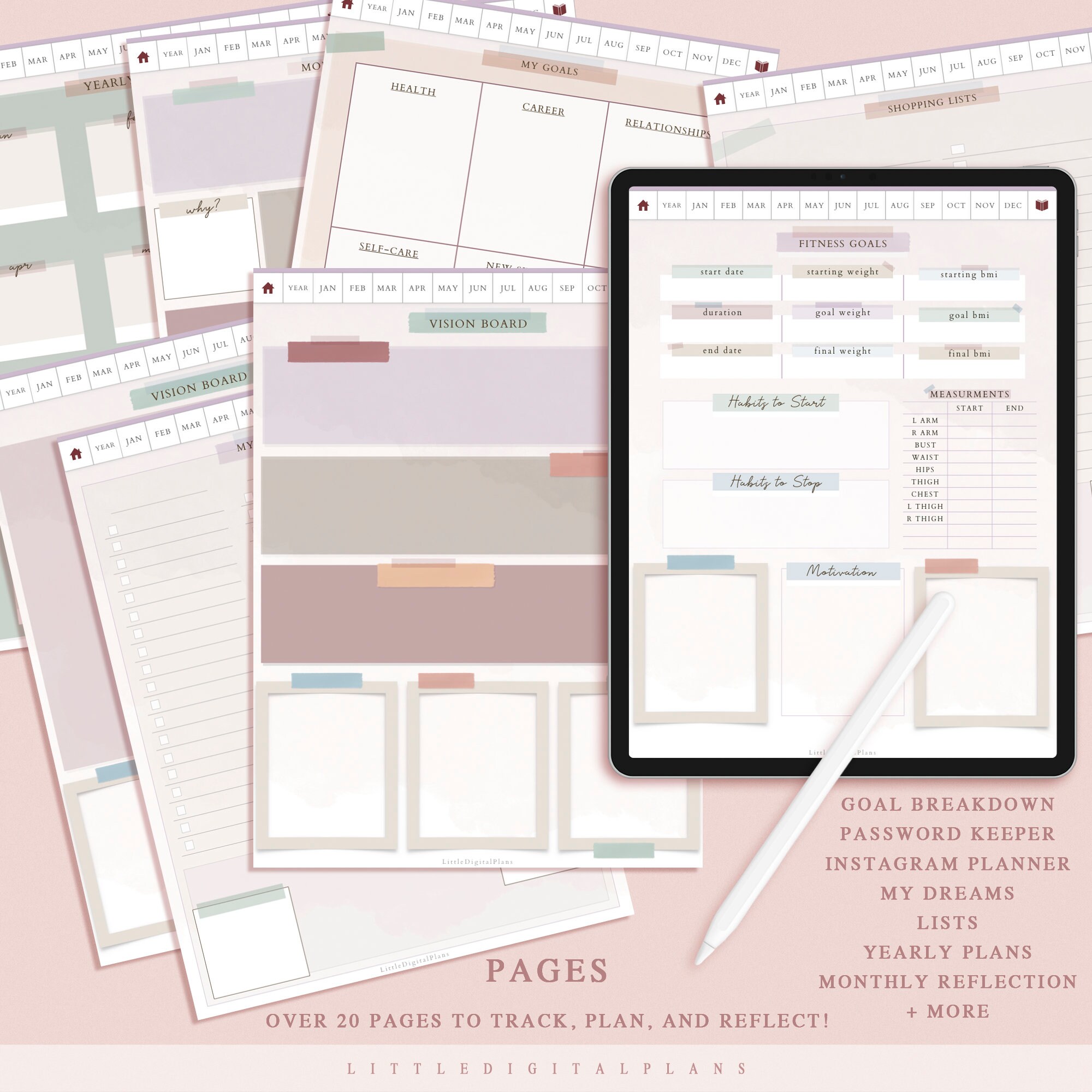 Ultimate Life Planner: Undated Digital Goodnotes Template (PDF) - Etsy