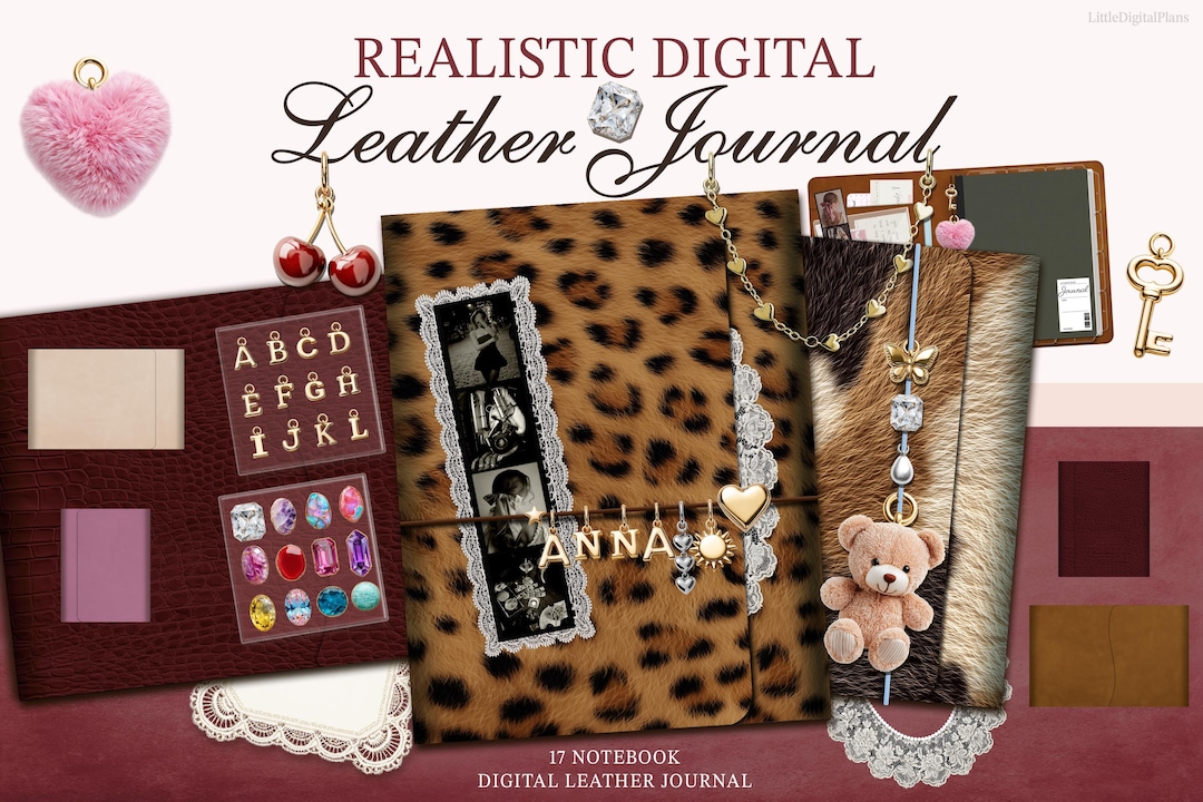 Realistic Journal.pdf Realistic Leather Digital Journal, Goodnotes, 17 Notebooks ...