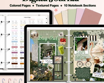 4 Ring Digital Journal, Digital Bullet Journal, Aesthetic Bujo Journal, Digital Notebook, Realistic Ring Journal, Journal Stickers