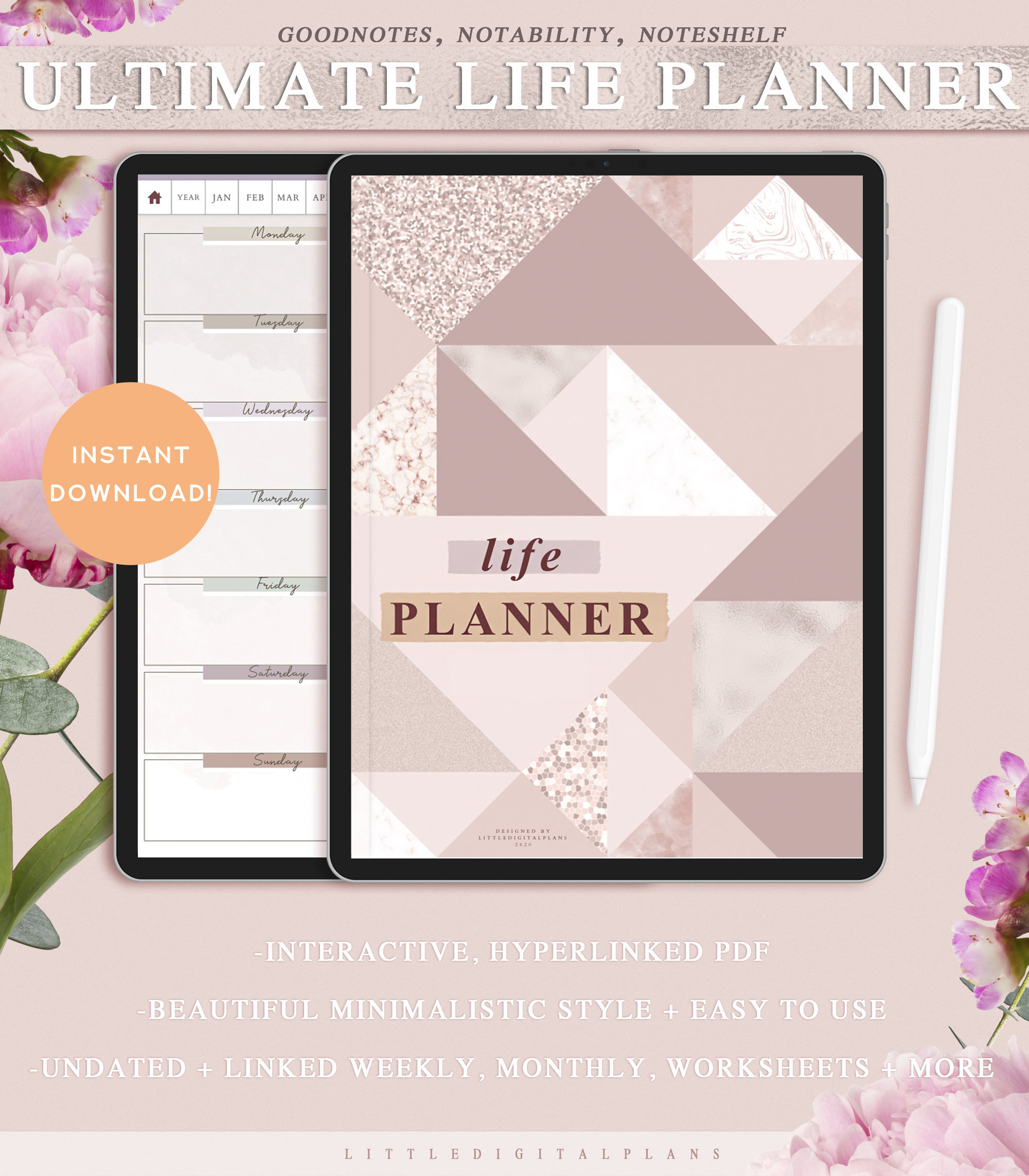 Ultimate Life Planner: Undated Digital Goodnotes Template (PDF) - Etsy