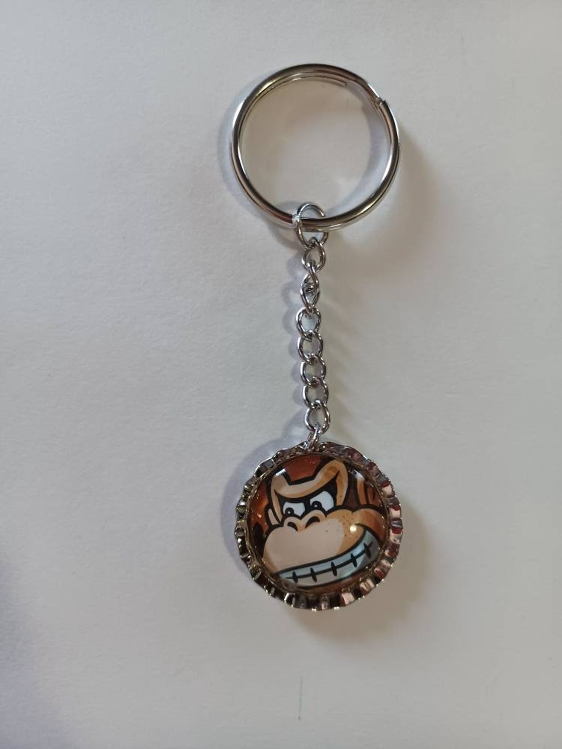 Homemade Silver Bottle Cap Keychains W/ Glass Set Duo Video Etsy