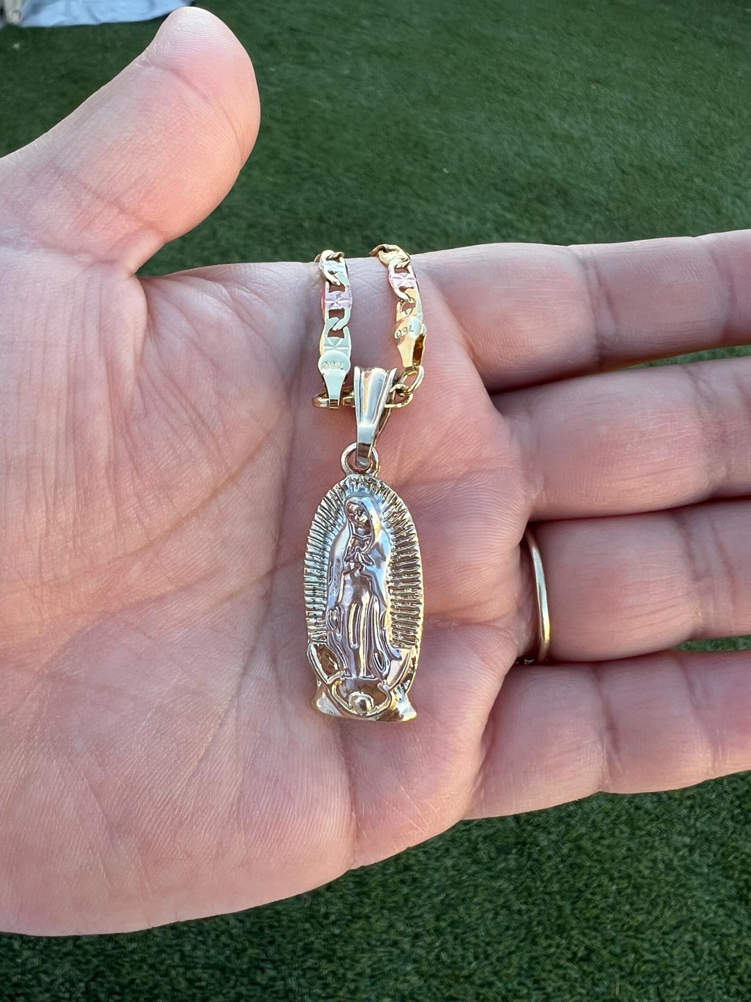 Virgen Necklace Gold Plated. Virgen De Gudalupe Cadena Oro Laminado - Etsy