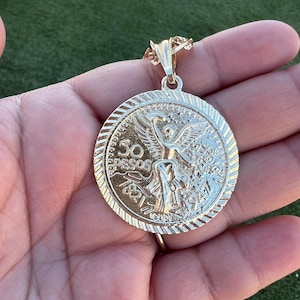 Centenario One Sided Necklace Gold Plated . Centenario Oro Laminado Cadena