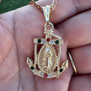 Ankerketting met Maagd Maria. Ancla Con Virgen De Guadalupe.