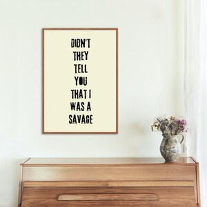 Rhianna inspired &#39;Savage&#39; Lyrics printable poster A2 (420mm x 594mm)