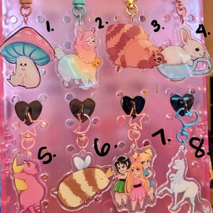 Cute Original Designs Acrylic Charms Keychains