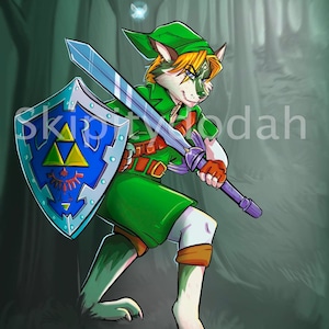 Wolf Link Print