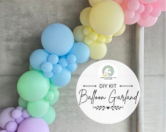 Magical Unicorn Premium 2-4m DIY Balloons Arch (Garland) Kit | Unicorn Paper Bunting | Pastel Rainbow