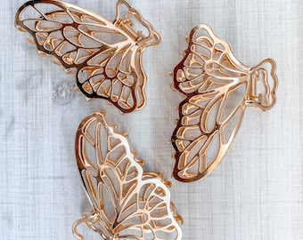 Butterfly Clips/ Gold, Iron Metal, Gifts For Her, Eco Friendly, Fast Shipping, Christmas Gifts