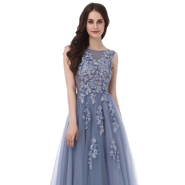 Grey Evening Dress Etsy