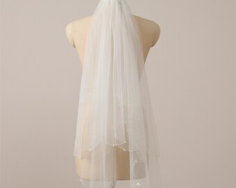 long sparkly wedding veils