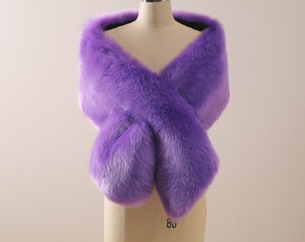 purple fur shawl