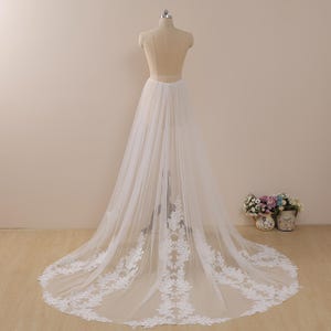 removable over skirt,floral lace attached train,Detachable Wedding Dress Over skirt,bridal dress train,Detachable Train Wedding,Lace Skirt