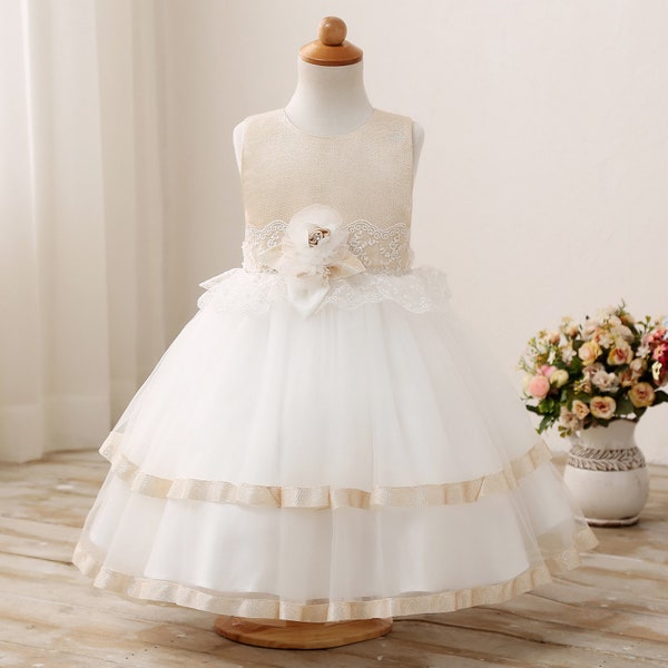 Rose Gold Flower Girl Dress Etsy