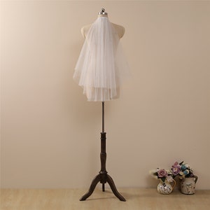Bridal Veil Fingertip Length Veil two tier Wedding Veil Waltz Length with floral pattern Bridal Shower Veil Ivory Sparkle Veil ivory,white